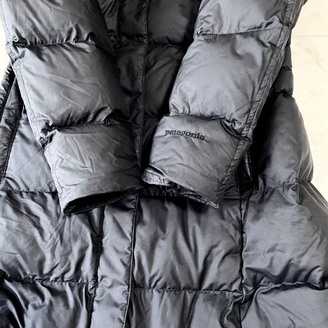 最終オークション‼️パタゴニア ロングダウンコート ダウンウフード付き 黒 F