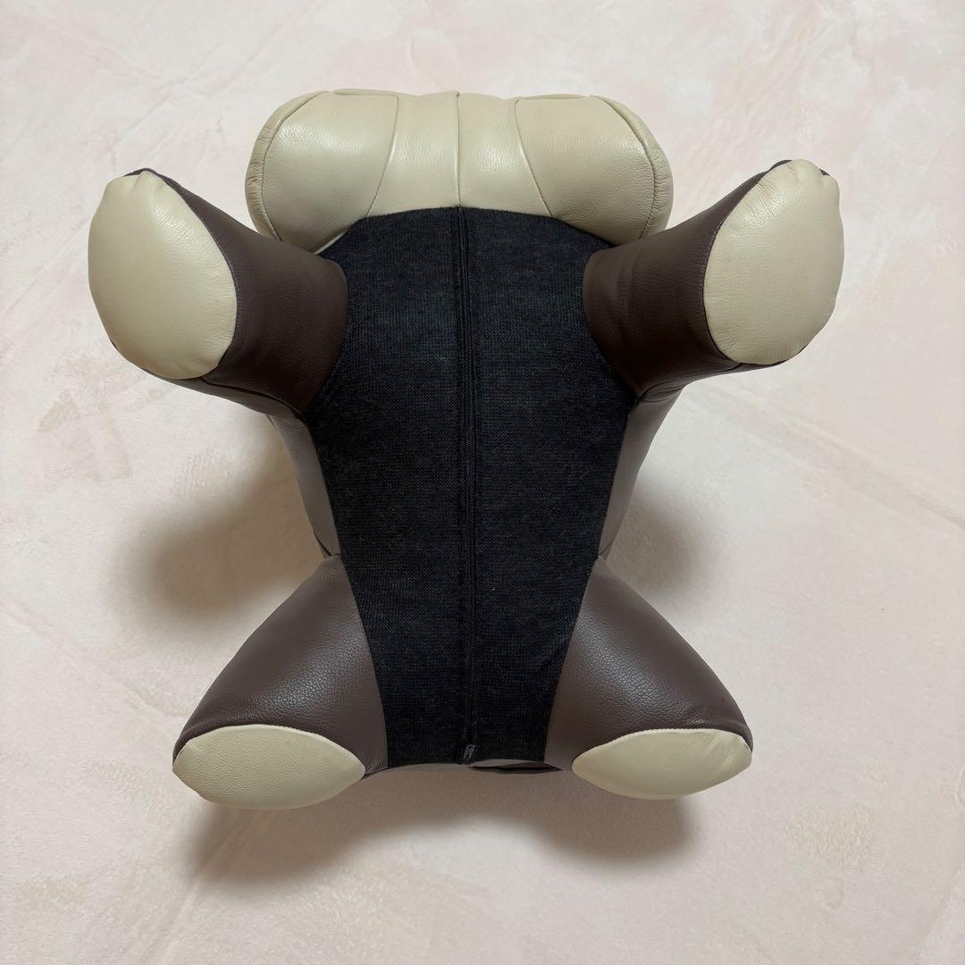 ブルドッグ　レザー　ぬいぐるみ 茶色とクリーム色