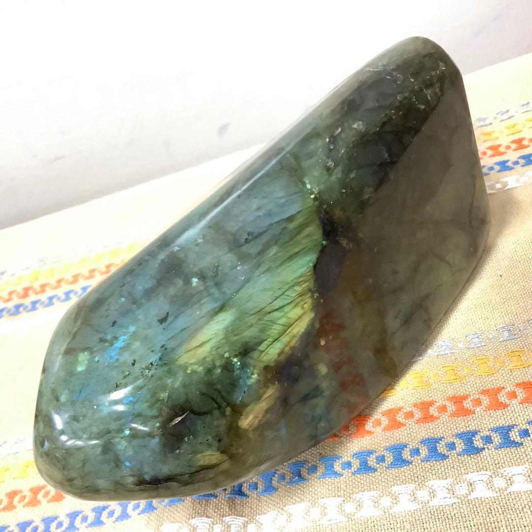 【前世の記憶、魂の学び】特大サイズ！天然石 ラブラドライト 原石置き物