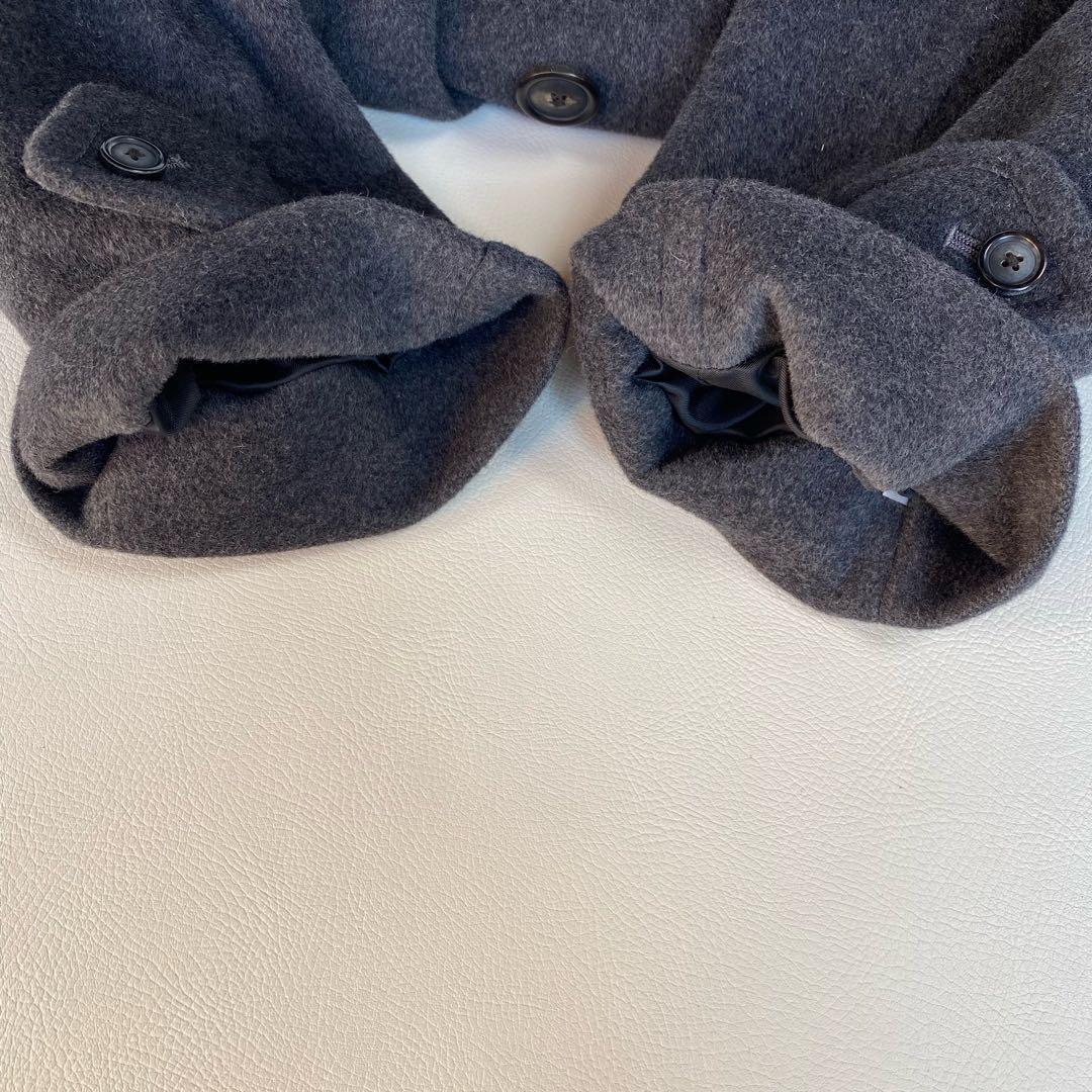 バーバリー　カシミヤ　アンゴラ　ウール　ステンカラーコート　シャドーチェック