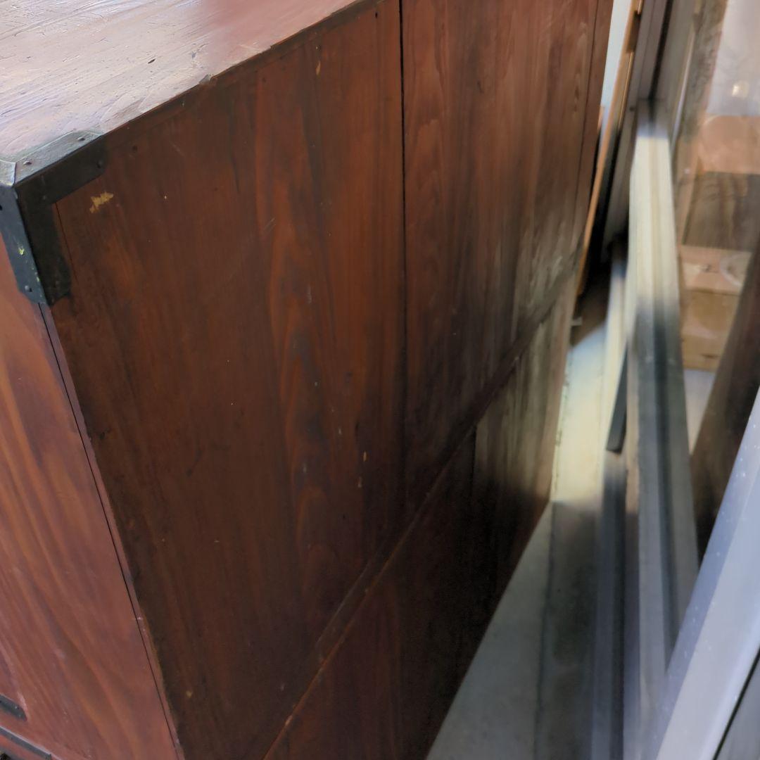 骨董 アンティーク 箪笥 金具 台 飾り台 テレビ台 鶴亀 松細工 2段