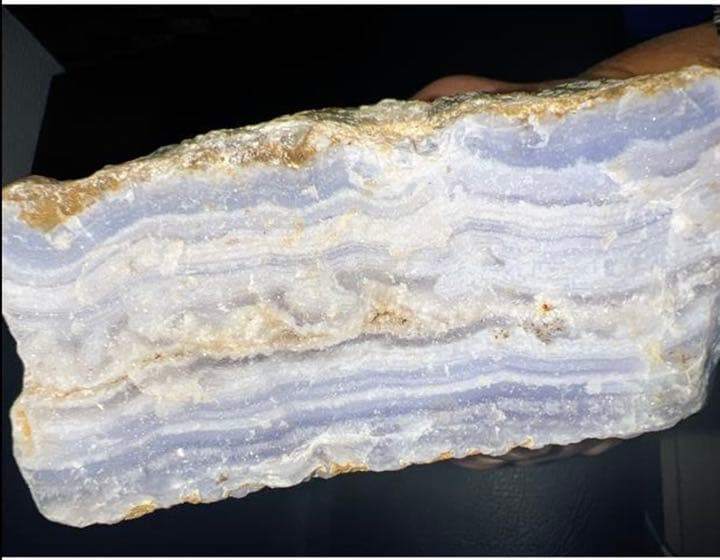 アフリカ産　天然ブルーレースアゲート原石　843g レア石