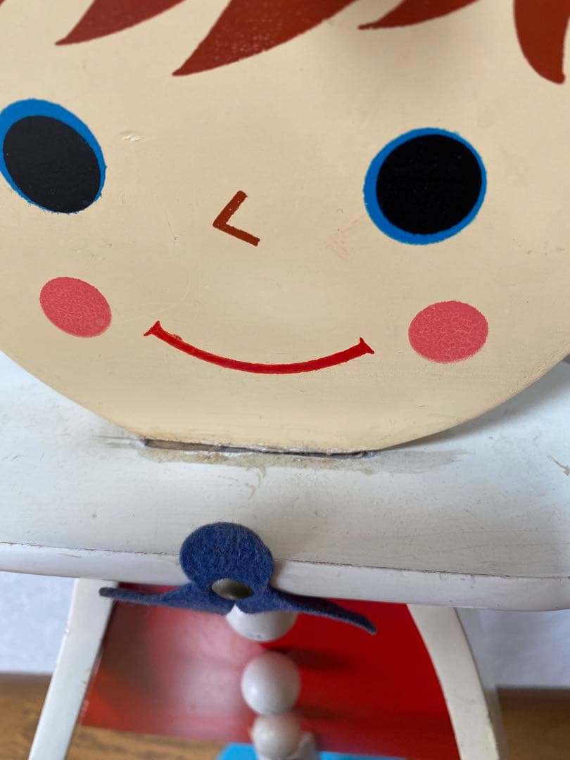 レア物　昭和レトロ　お人形の形のポールハンガー　子供用洋服掛け　ランドセル掛け