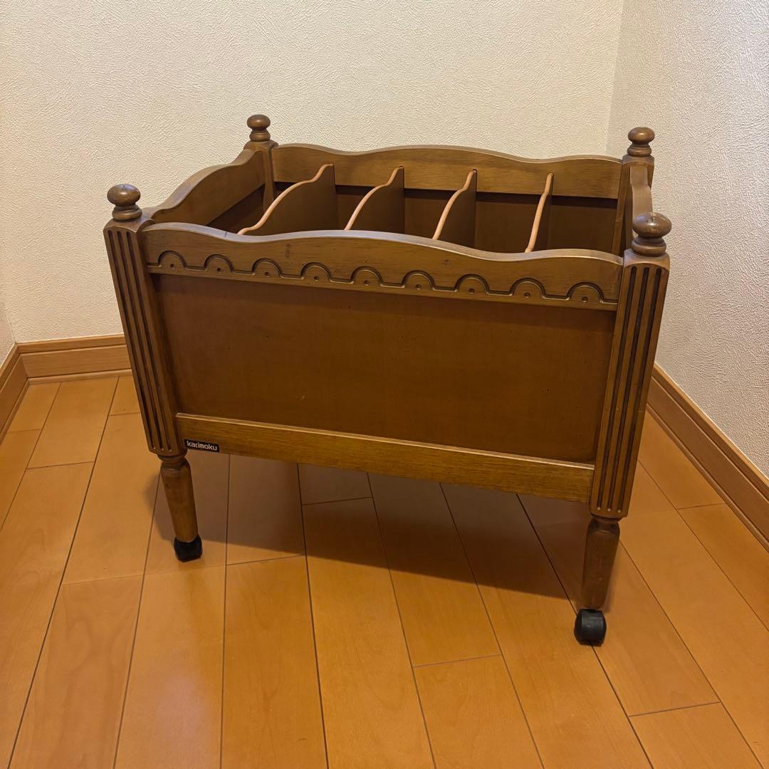 オールドKarimoku キャスター付マガジンラック