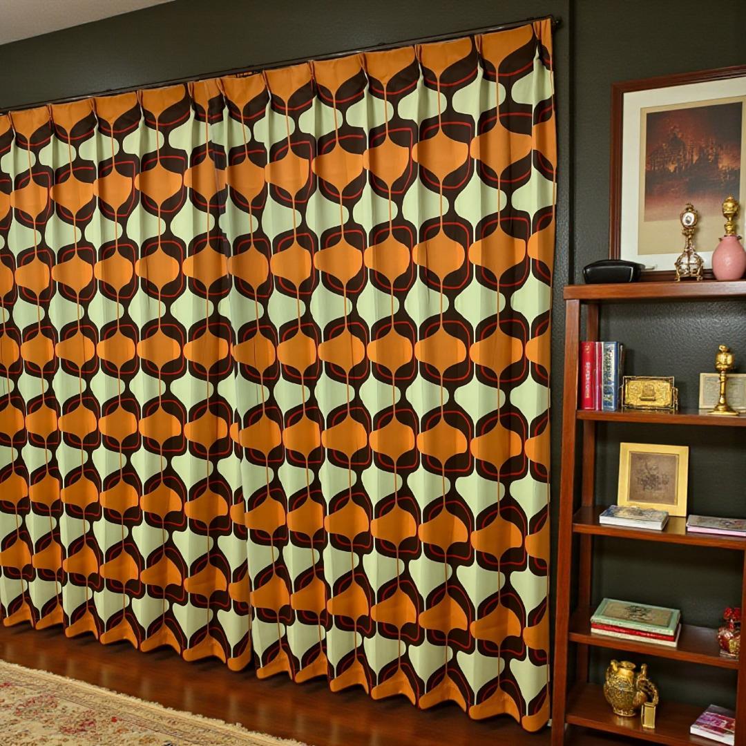 昭和レトロ カーテン2枚セット