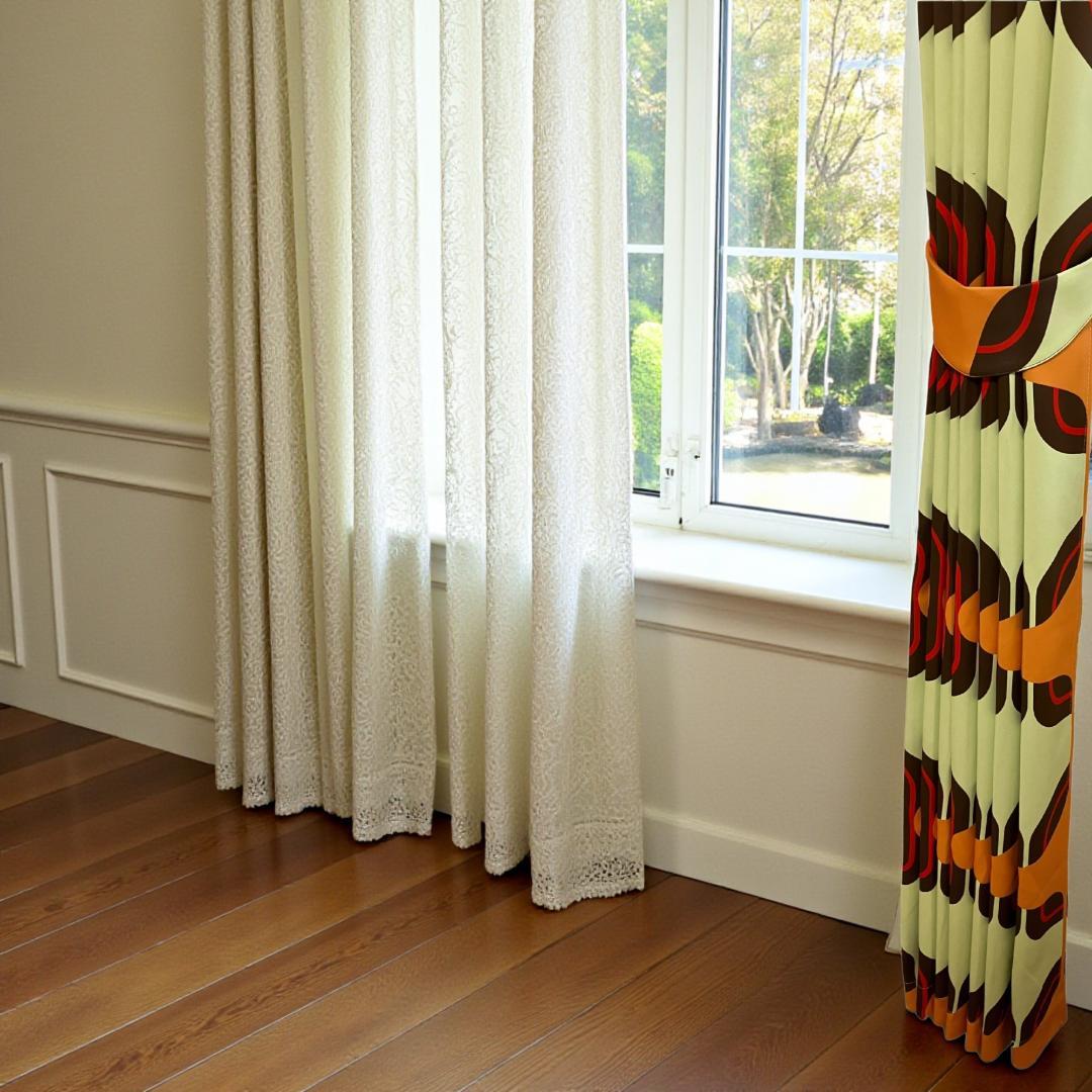 昭和レトロ カーテン2枚セット