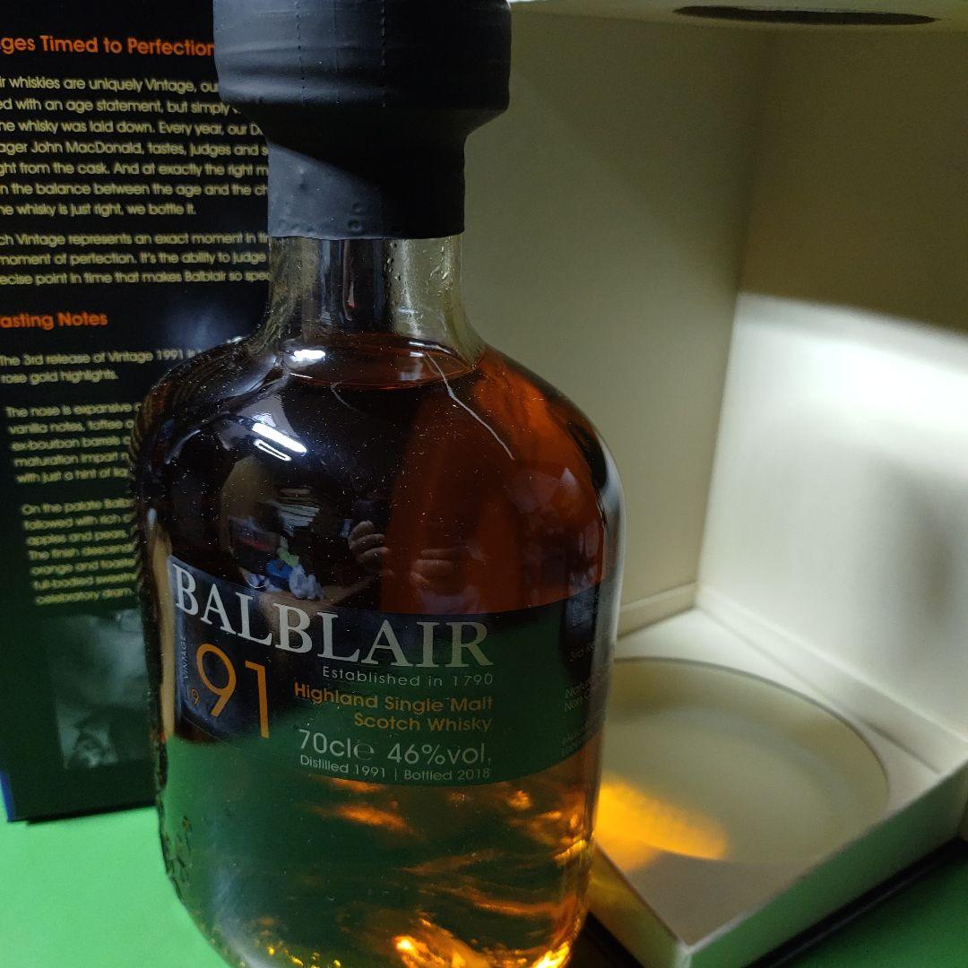 ２７年物スコッチウイスキー　BALBLAIR 1991 3rd Release