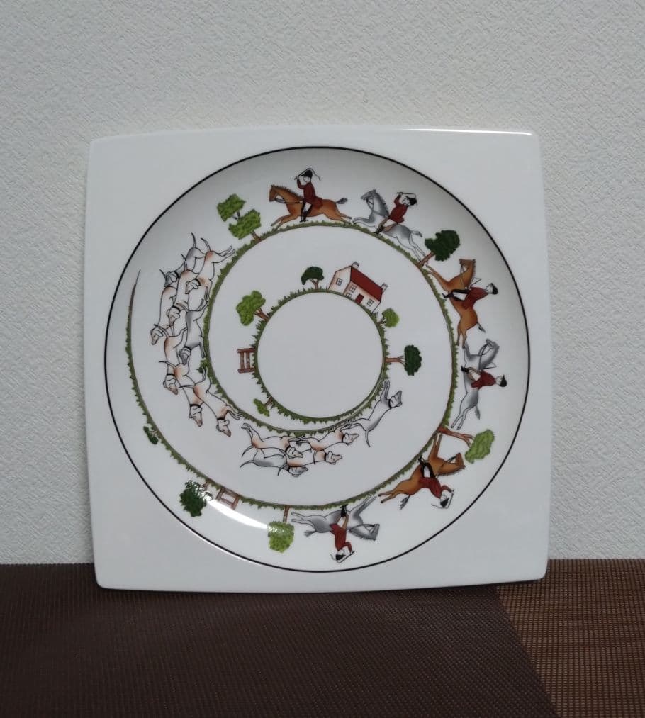ウェッジウッド・ハンティングシーン スクエアプレート