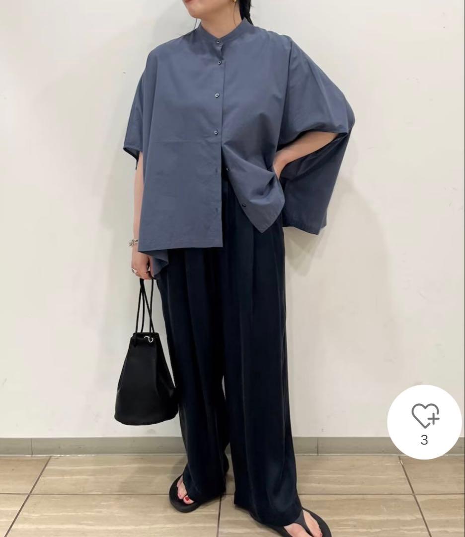 新品　かぐれ　コットンスクエアポンチョシャツ 2025 グレー　綿