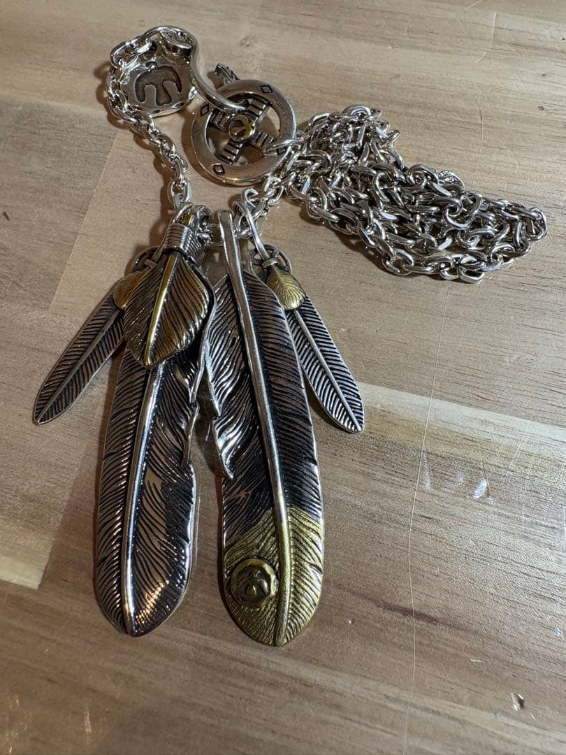 特大4連フェザーネックレス　キムタク神セット仕様