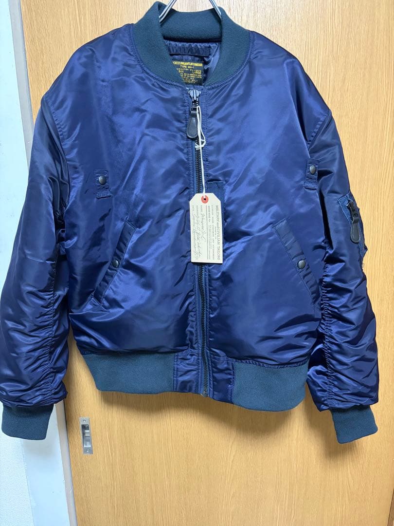 ネイビー MA-1 フライトジャケット ワイパーインク