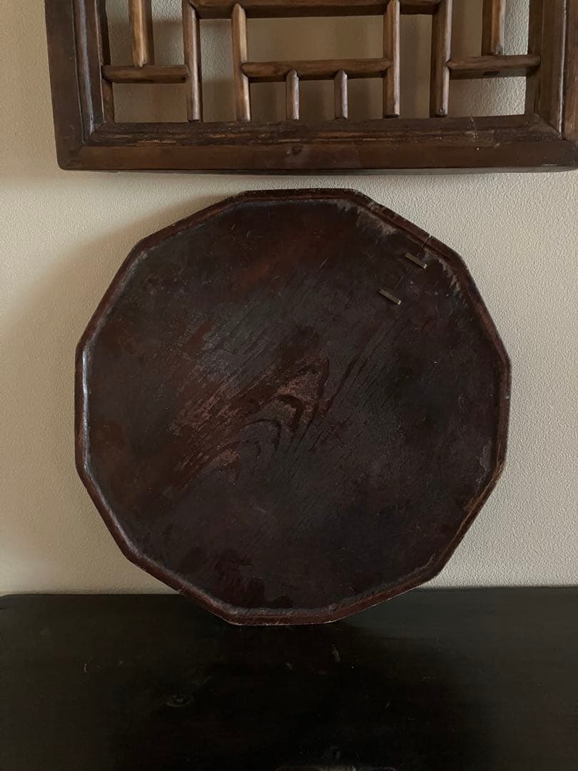 李朝 真鍮鎹留め 十二角膳