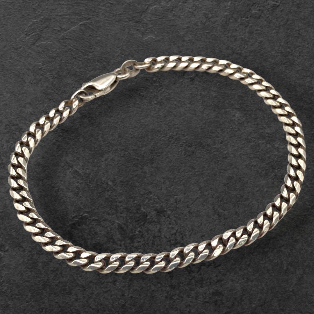 SV925 6面喜平チェーンブレスレット 18cm 幅4mm 379