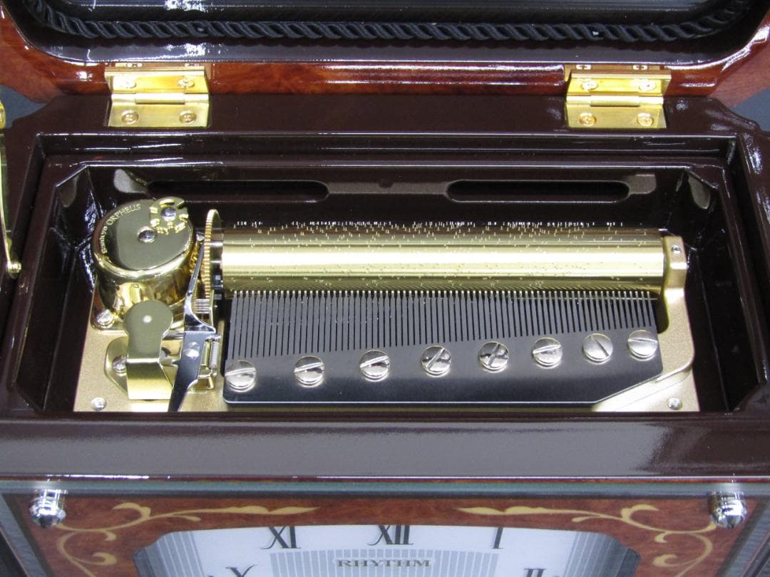 【家宝に】【未使用品】リズム時計 ハイグレード置時計 RHG-R03 象嵌細工