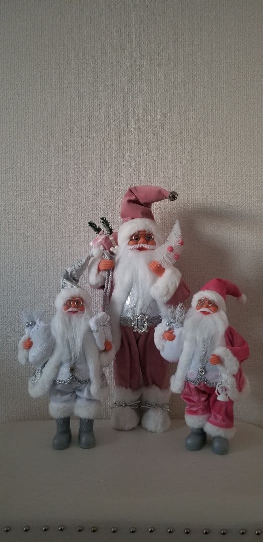 未使用　X'mas　サンタインテリア3体セット クリスマス　可愛い　豪華パーティ