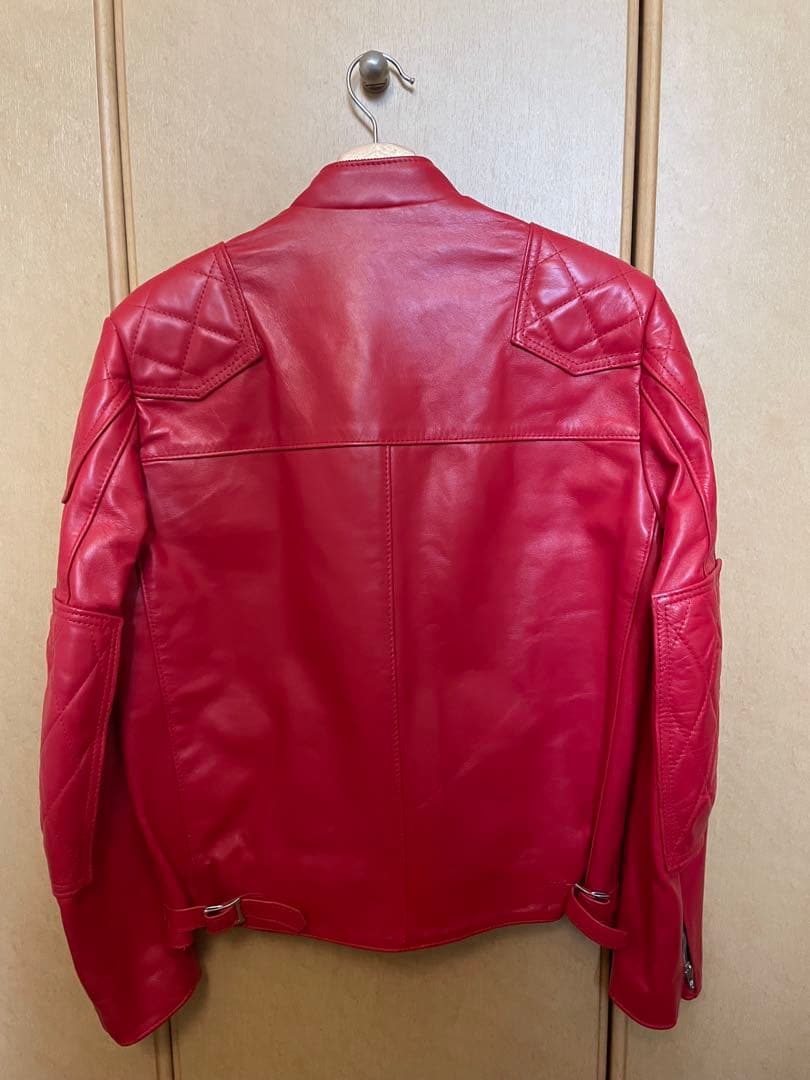 AVIakit レッド シングルライダースジャケット