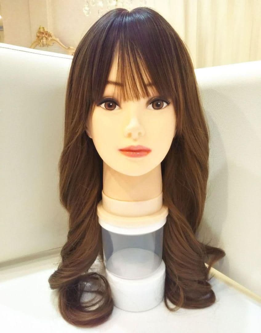 断熱美女ウィッグ✨Ｉ型つむじ地肌✨深田恭子❣️メナード✨ゆる巻き美人ロングカール