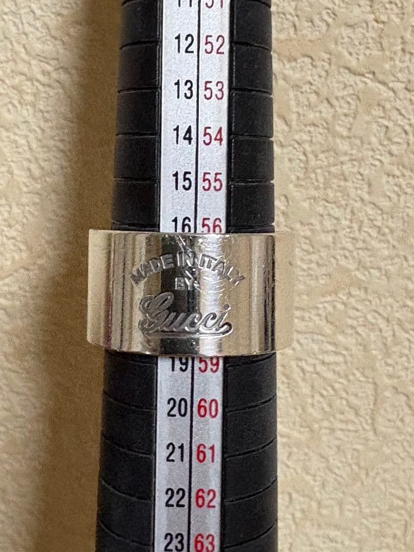 GUCCI ヴィンテージロゴリング 刻印サイズ19号【箱/ポーチ付】