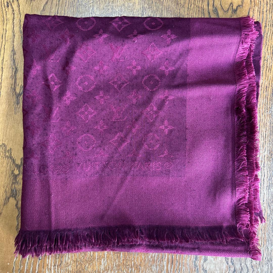 ルイヴィトン モノグラム 大判ストール シルク／ウール フランス製