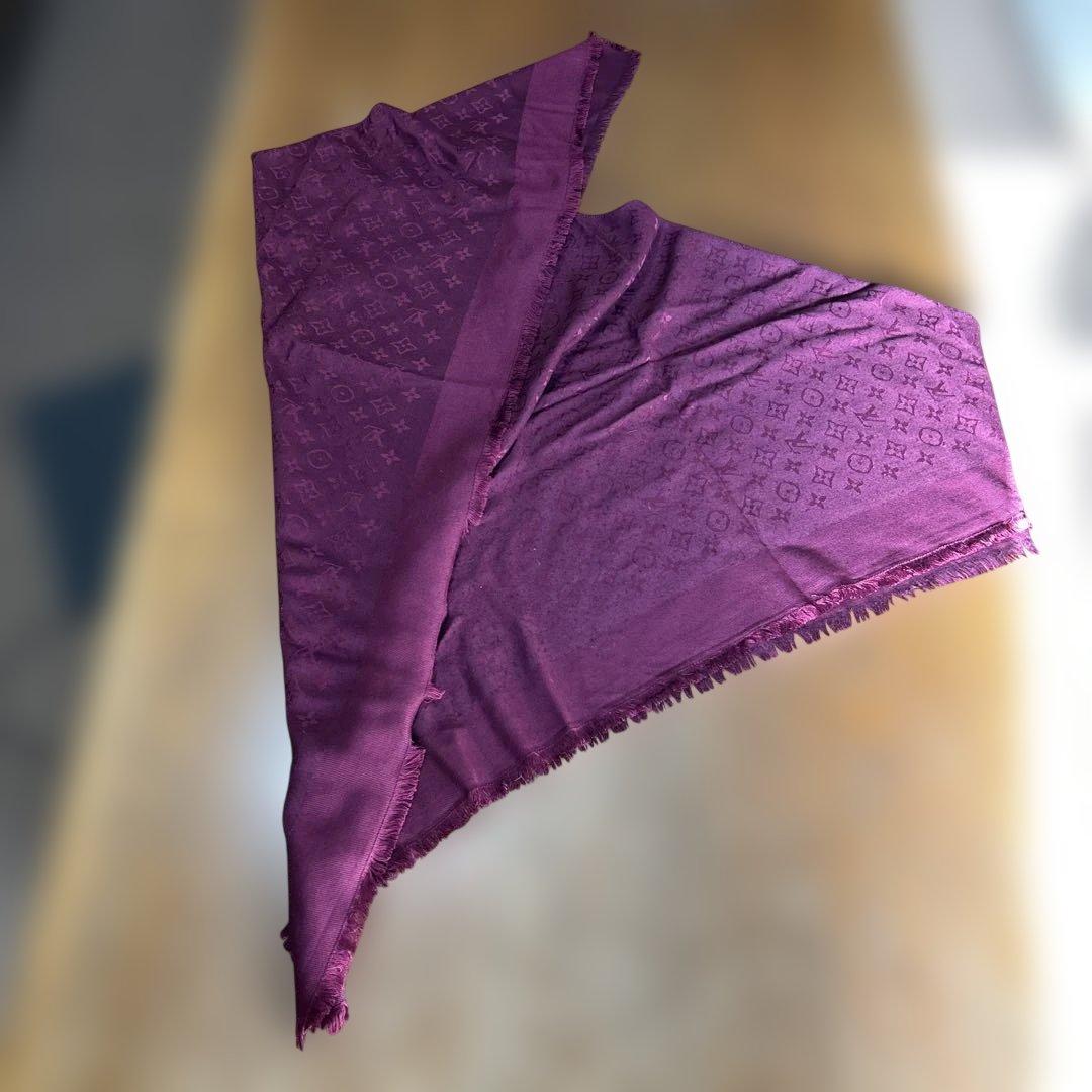 ルイヴィトン モノグラム 大判ストール シルク／ウール フランス製