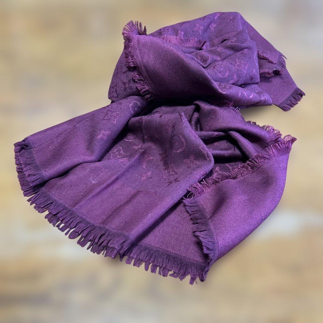 ルイヴィトン モノグラム 大判ストール シルク／ウール フランス製