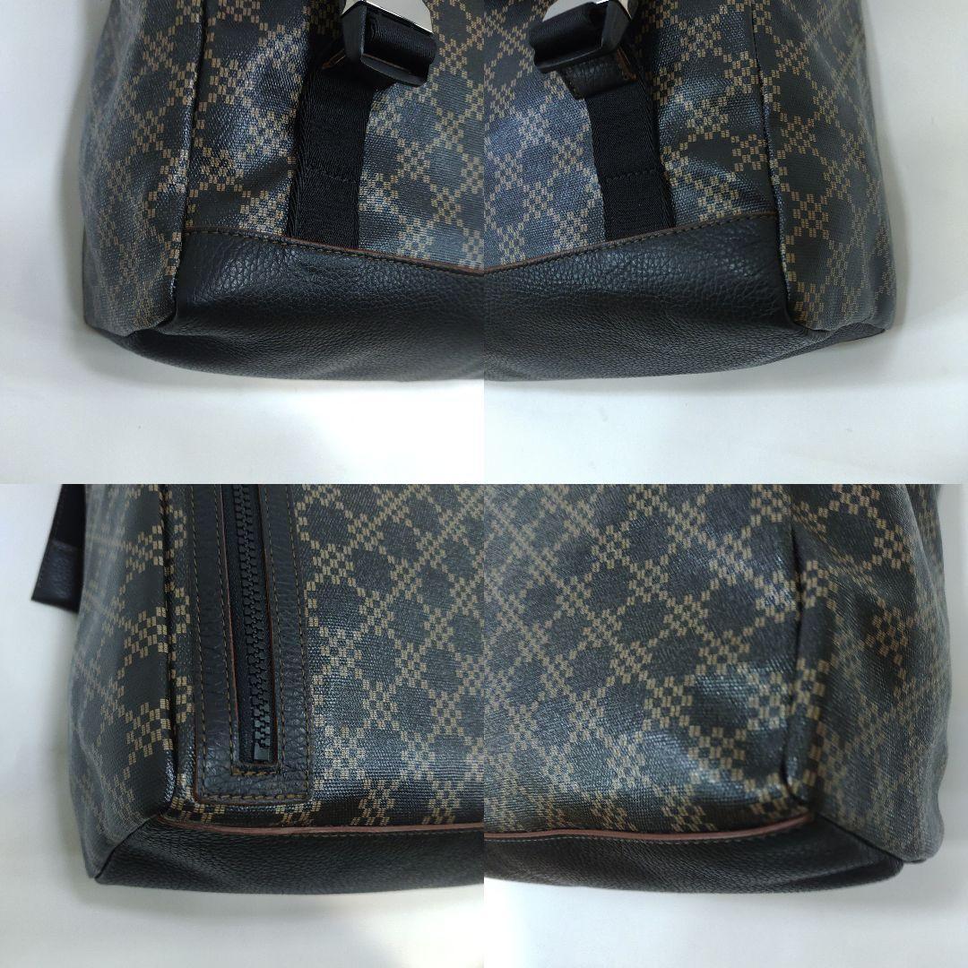 【極美品】フルラ メッセンジャーバッグ 2way レザー×PVC 総柄 黒