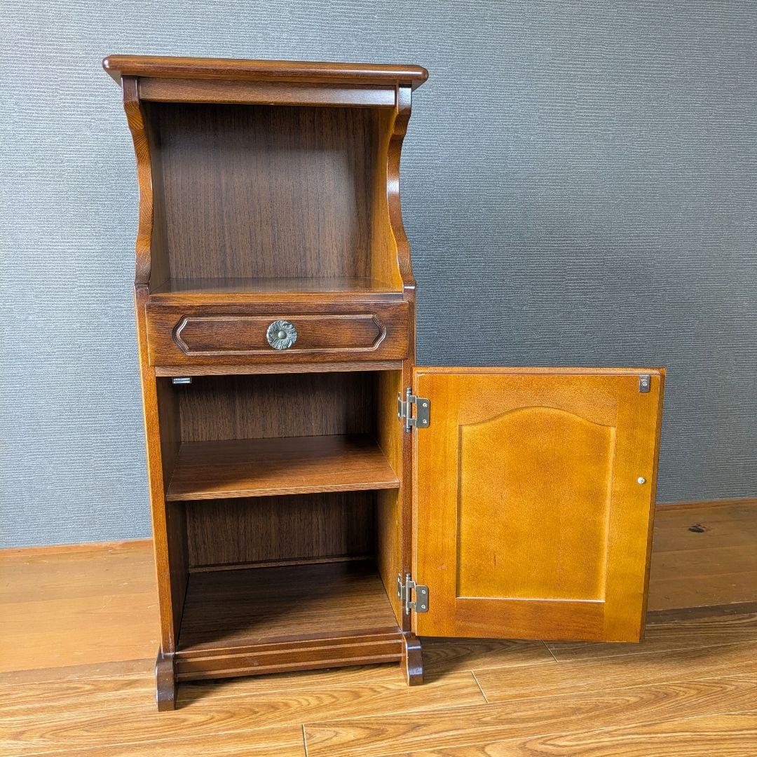 【美品】カリモク　karimoku　コロニアル　電話台　FAX台　花台　飾り台