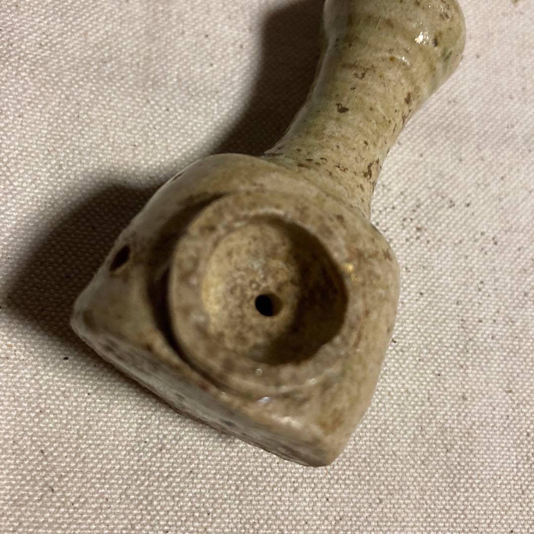 織部焼　煙管　陶器製 茶道具 木箱付き