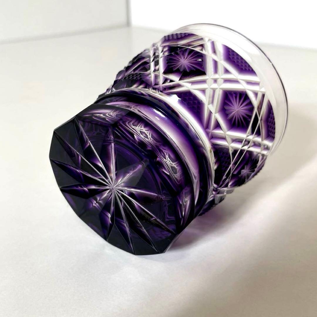 #XG505 薩摩切子・切子タンブラー・ガラス工房弟子丸製・色被せガラス・共箱付