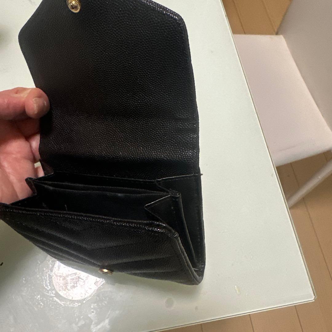 YSL 二つ折り財布 黒