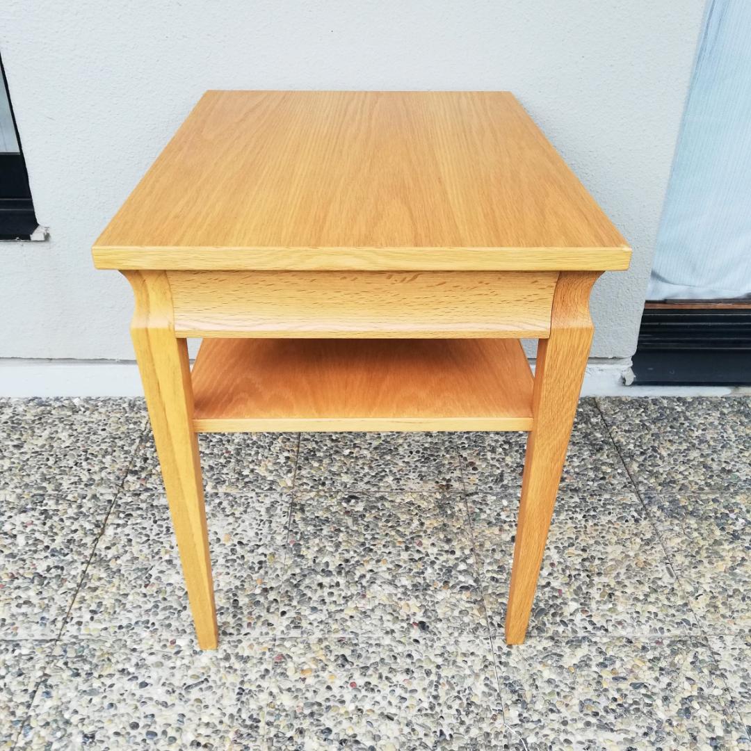 高級 オーク材 サイドテーブル 引き出し付き 北欧 シンプルモダン 飛騨家具