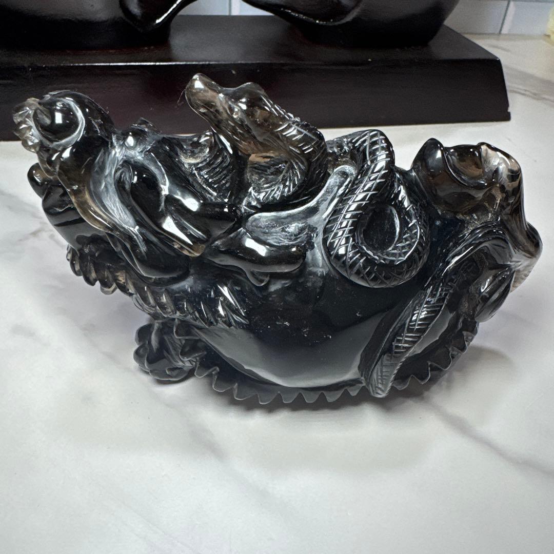 魔除け最強　山東省産　モリオン龍亀　ロングイペア　セット