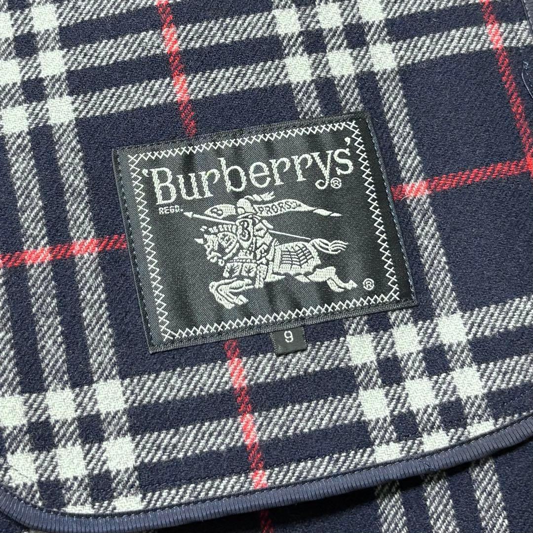 極美品 BURBERRY バーバリー 金ボタン カシミヤ混 ノバチェック コート