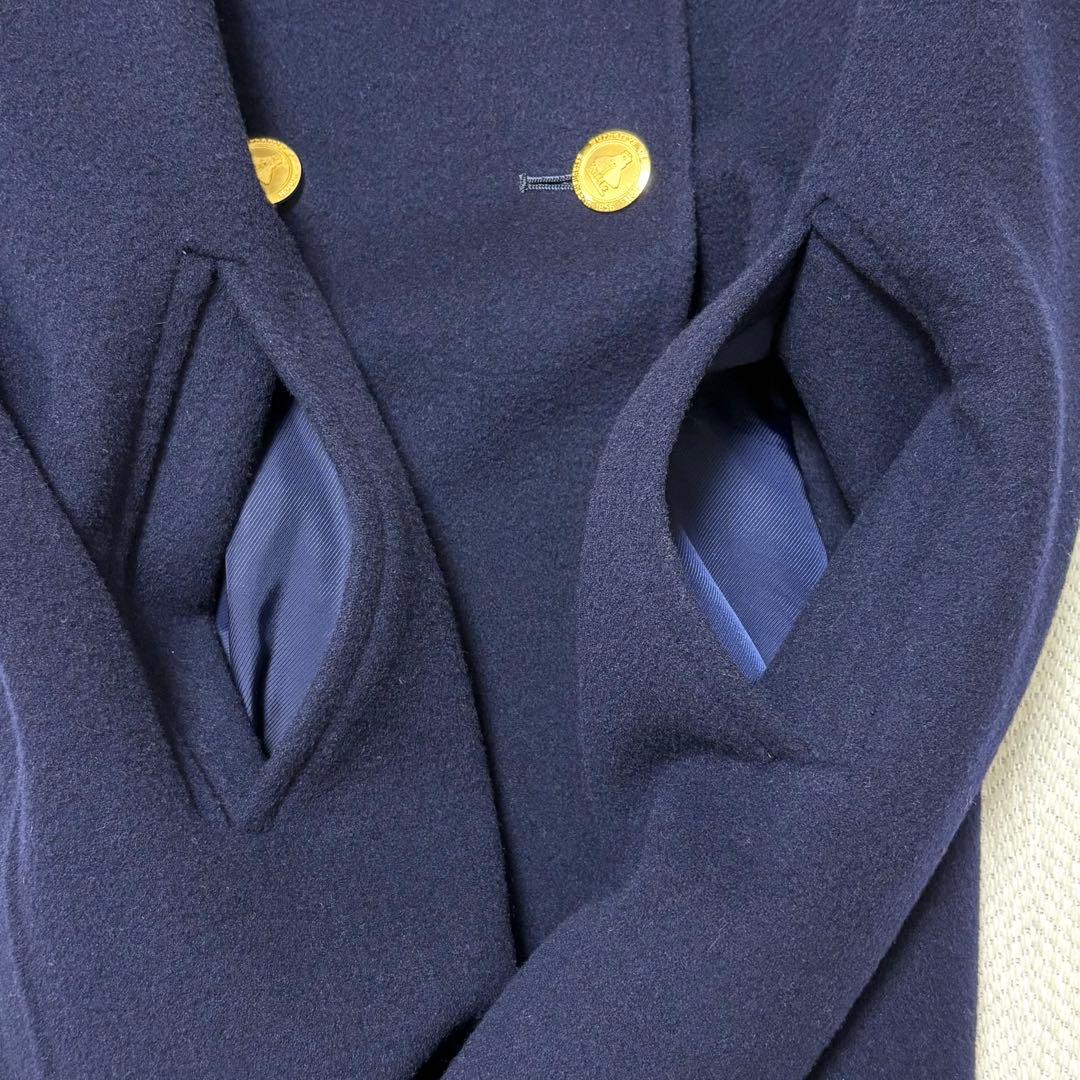 極美品 BURBERRY バーバリー 金ボタン カシミヤ混 ノバチェック コート