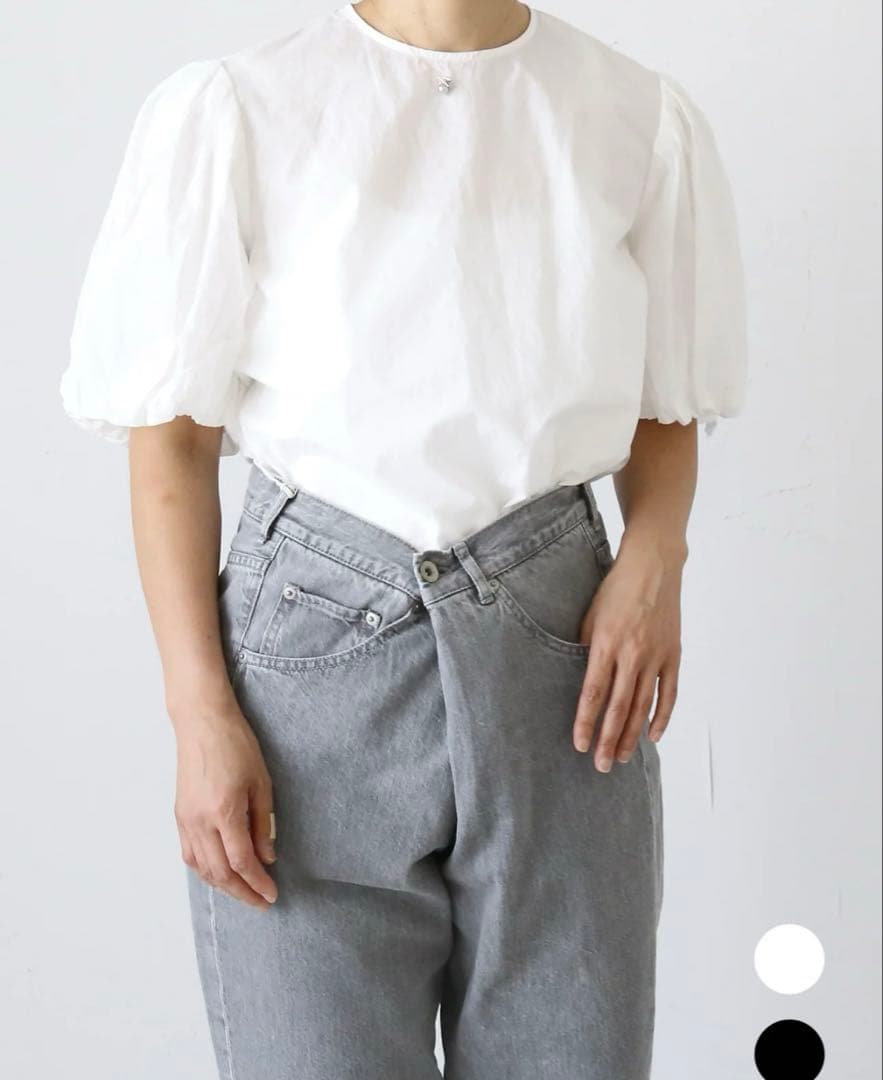 オールドマンズテーラー　ガーメントダイ　バルーンスリーブブラウス