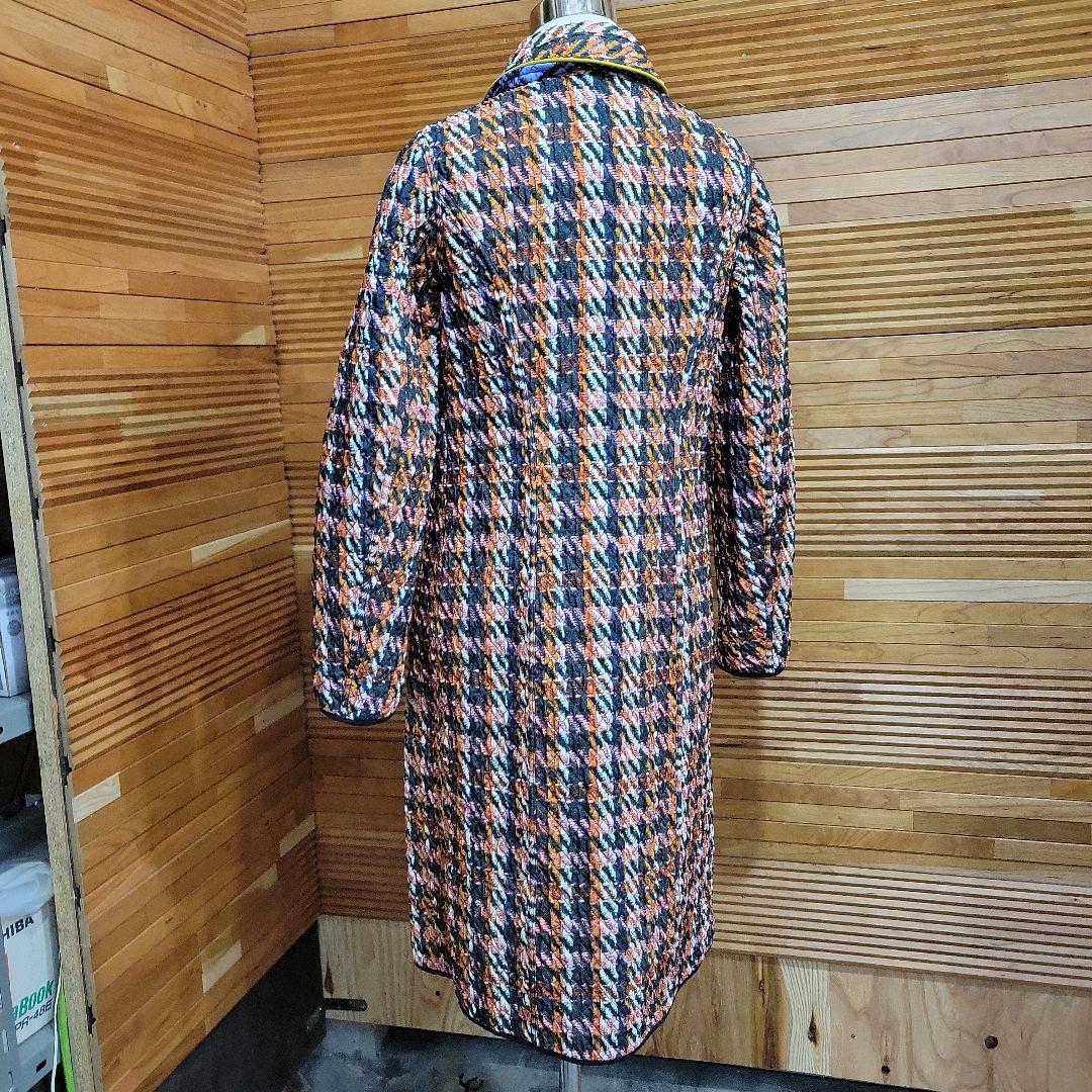 souhait イタリア製 リバーシブルコート 花柄×チェック レディースM相当