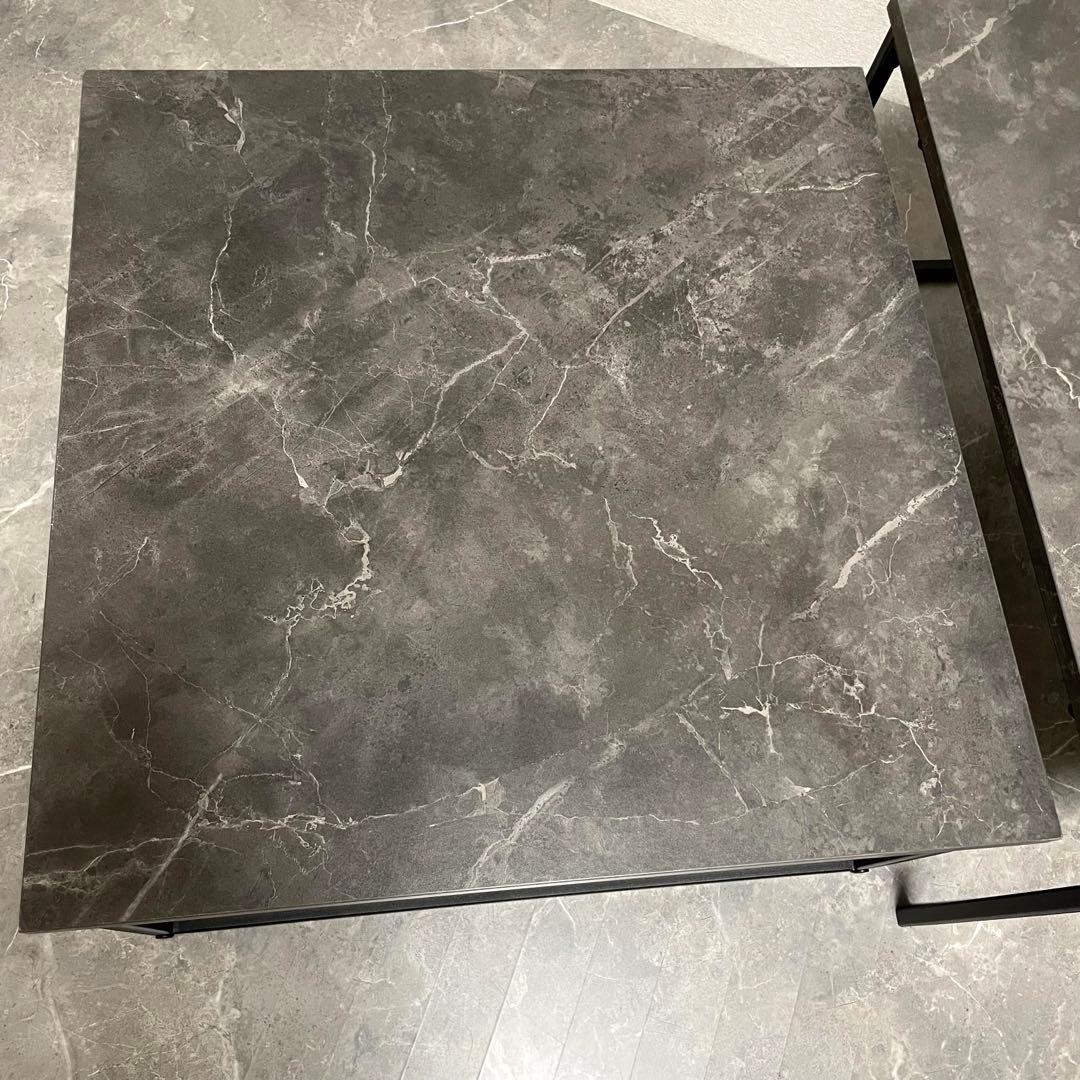 【美品】LOWYA ロウヤ 大理石柄 ネストテーブル　ローテーブル