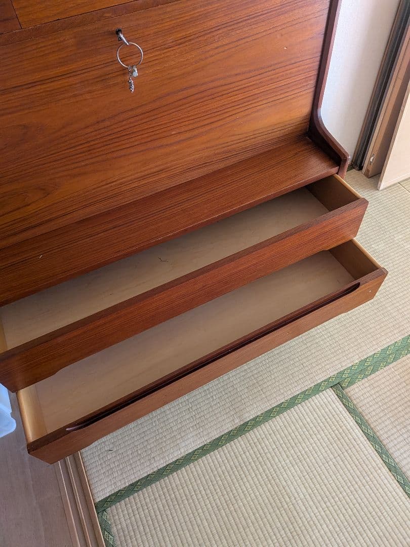 木製デスク 収納付き　ライティングビューロー