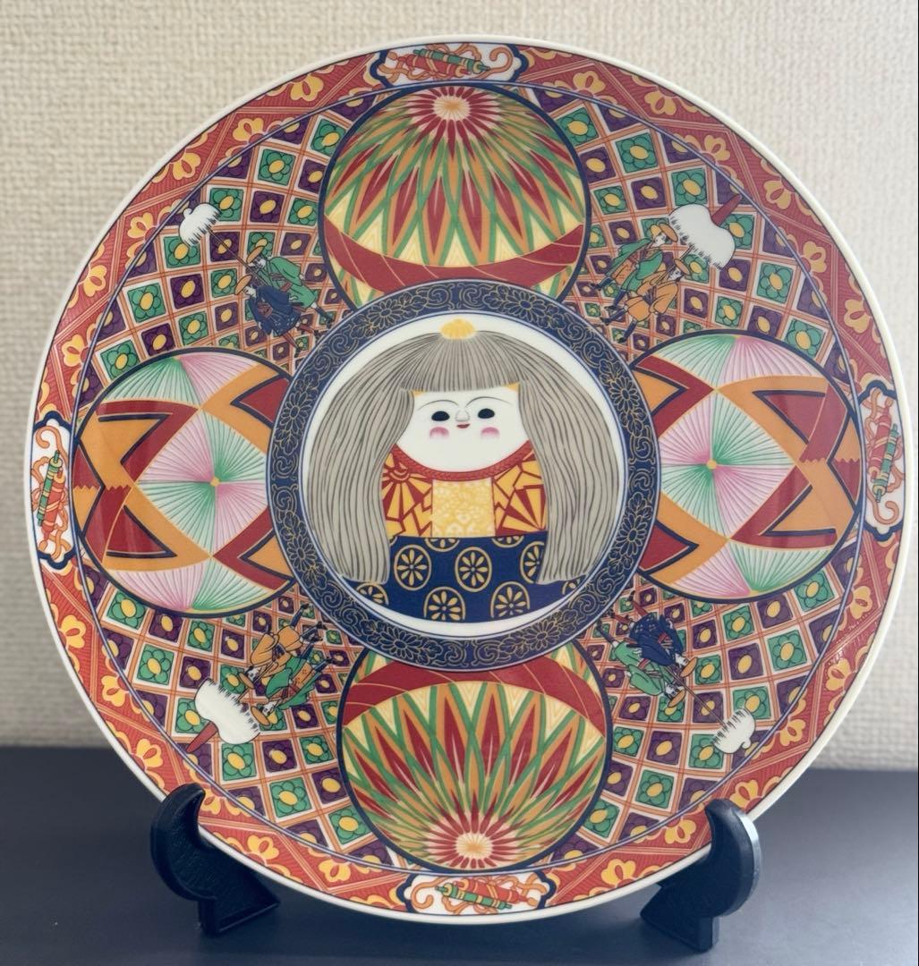 大皿　鞠　少女　陶器