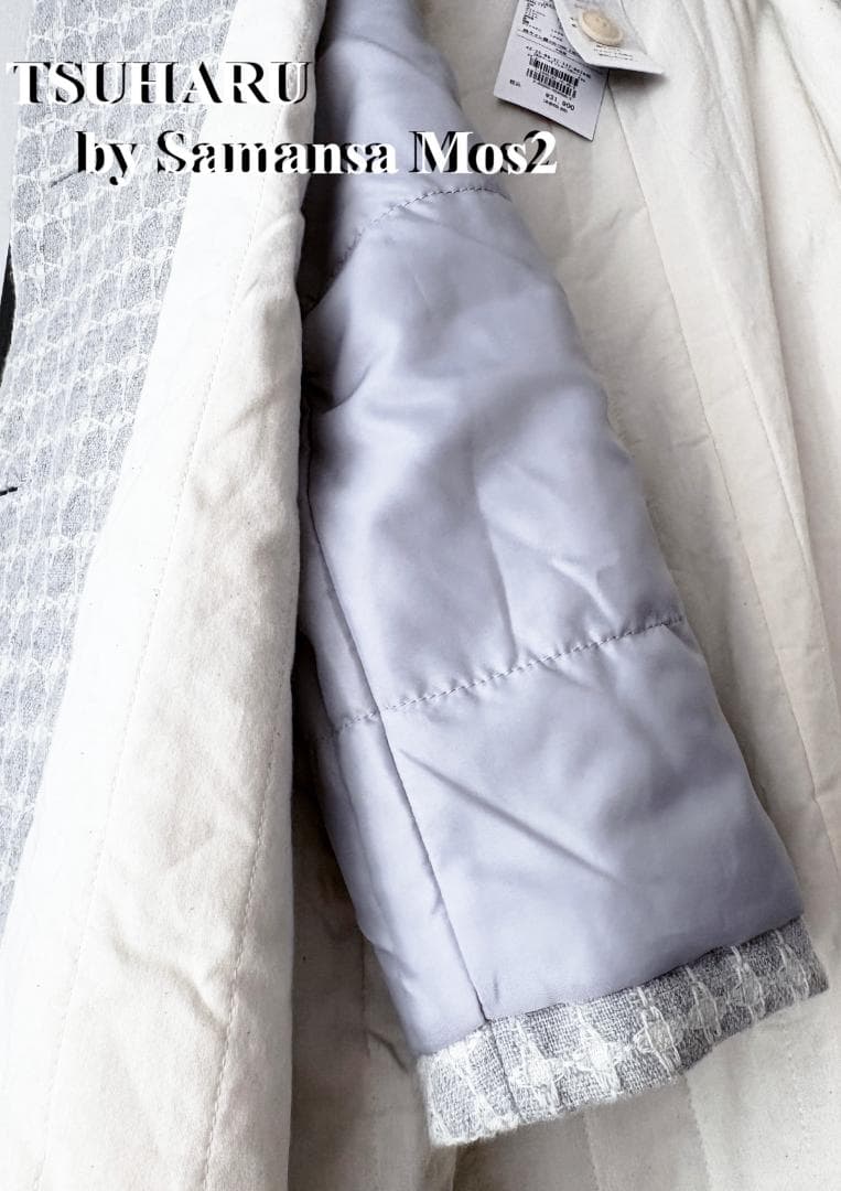 新品☆TSUHARU☆サマンサモスモス☆繊細ジャガード織☆尾州ウール美コート♪