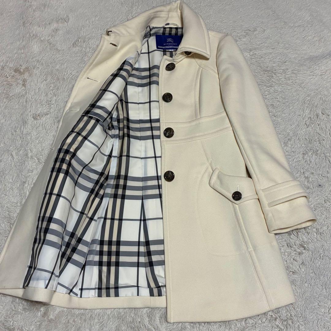 BURBERRY アンゴラ 2WAY チンストラップ ノバチェック コート