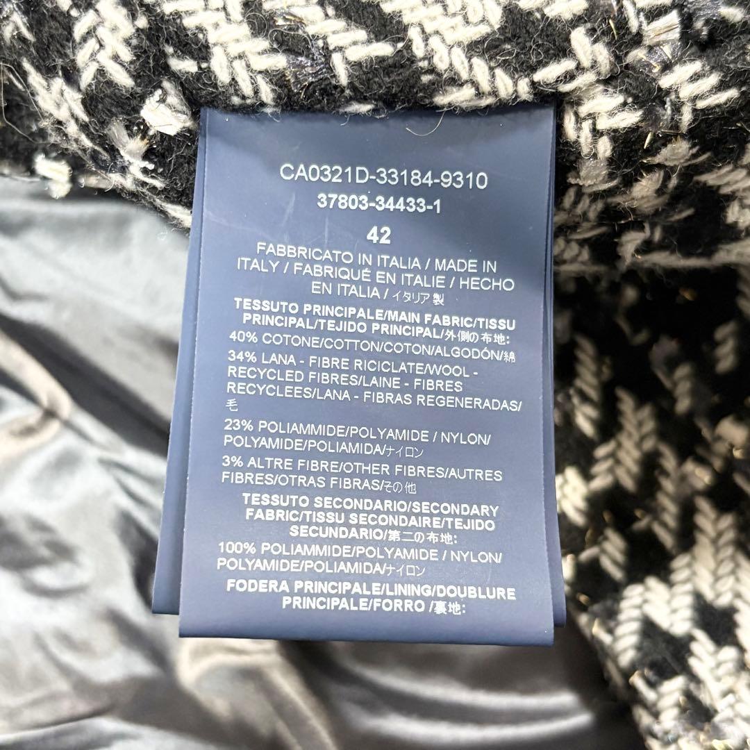 ☆HERNO ヘルノ チェック柄 ツイード切替 ダウンジャケット