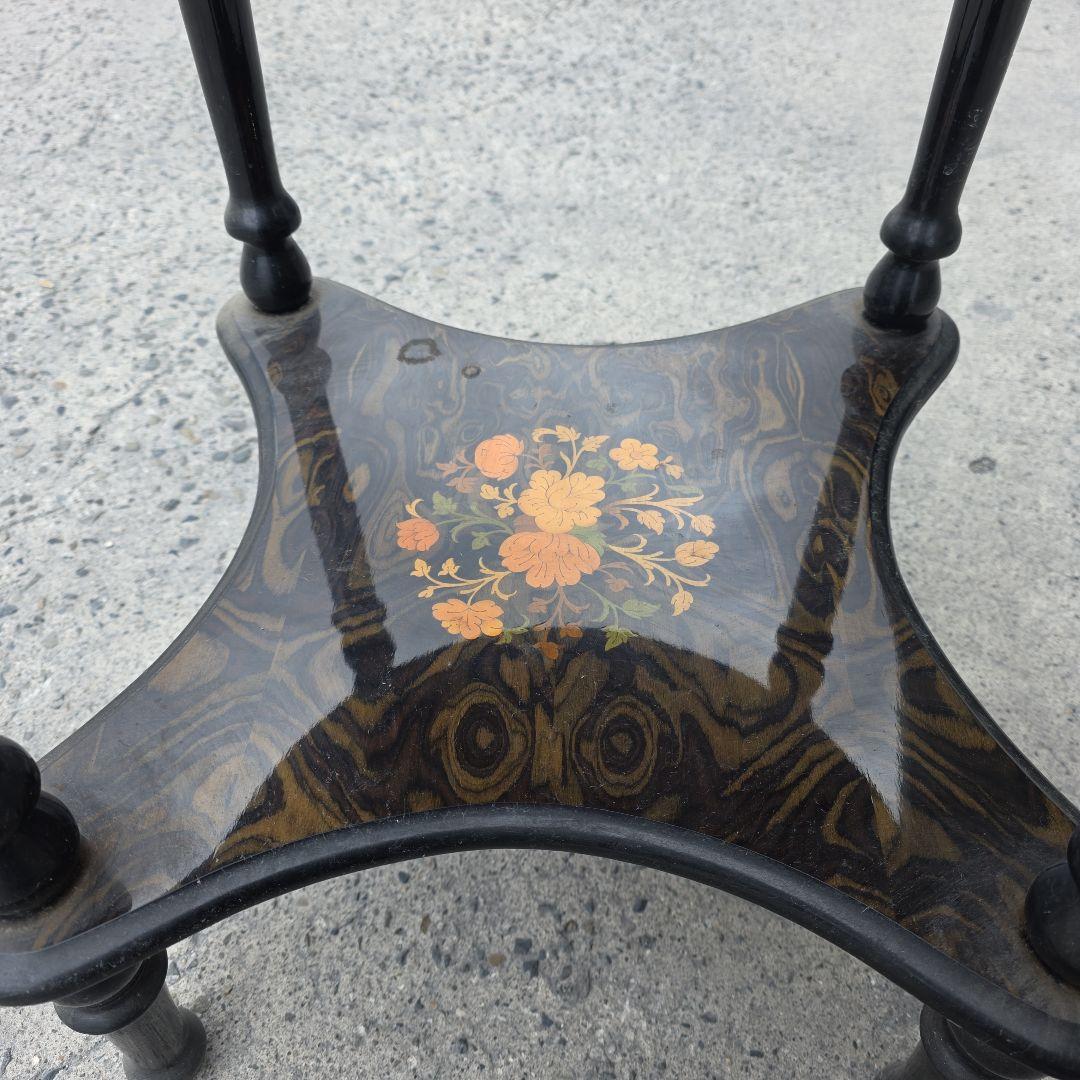 イタリア製 サイドテーブル クラシック 花柄