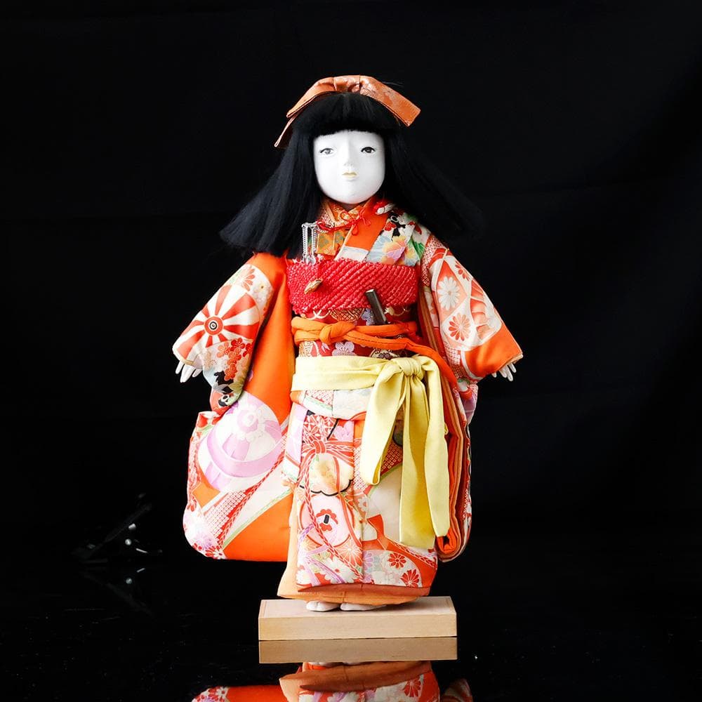 T　維文作　市松人形　曰く付き　呪いの市松人形　ホラー　着物　工芸品