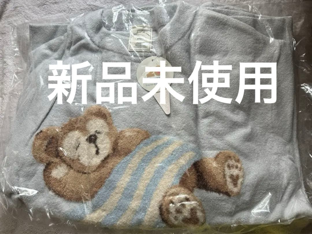 ダッフィ　ジェラートピケ　半袖ルームウェアセット　ブルー