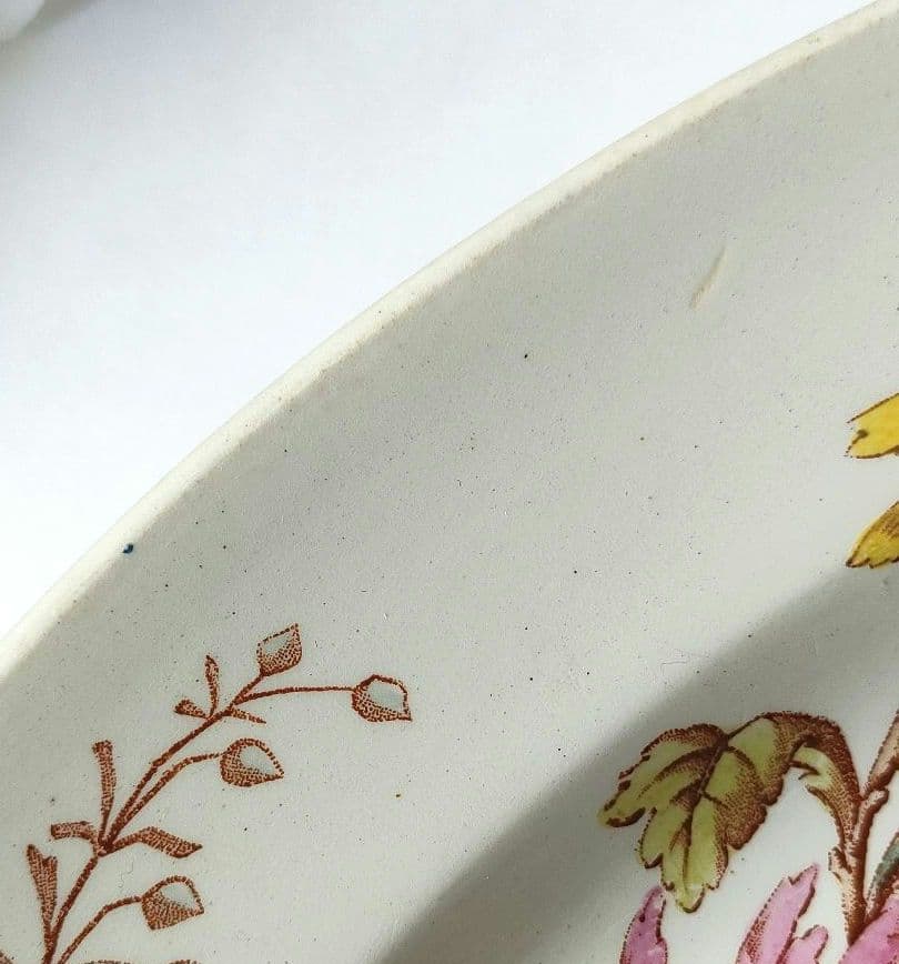 希少　美品　リュネビル　お花のオーバル皿　フランスアンティーク