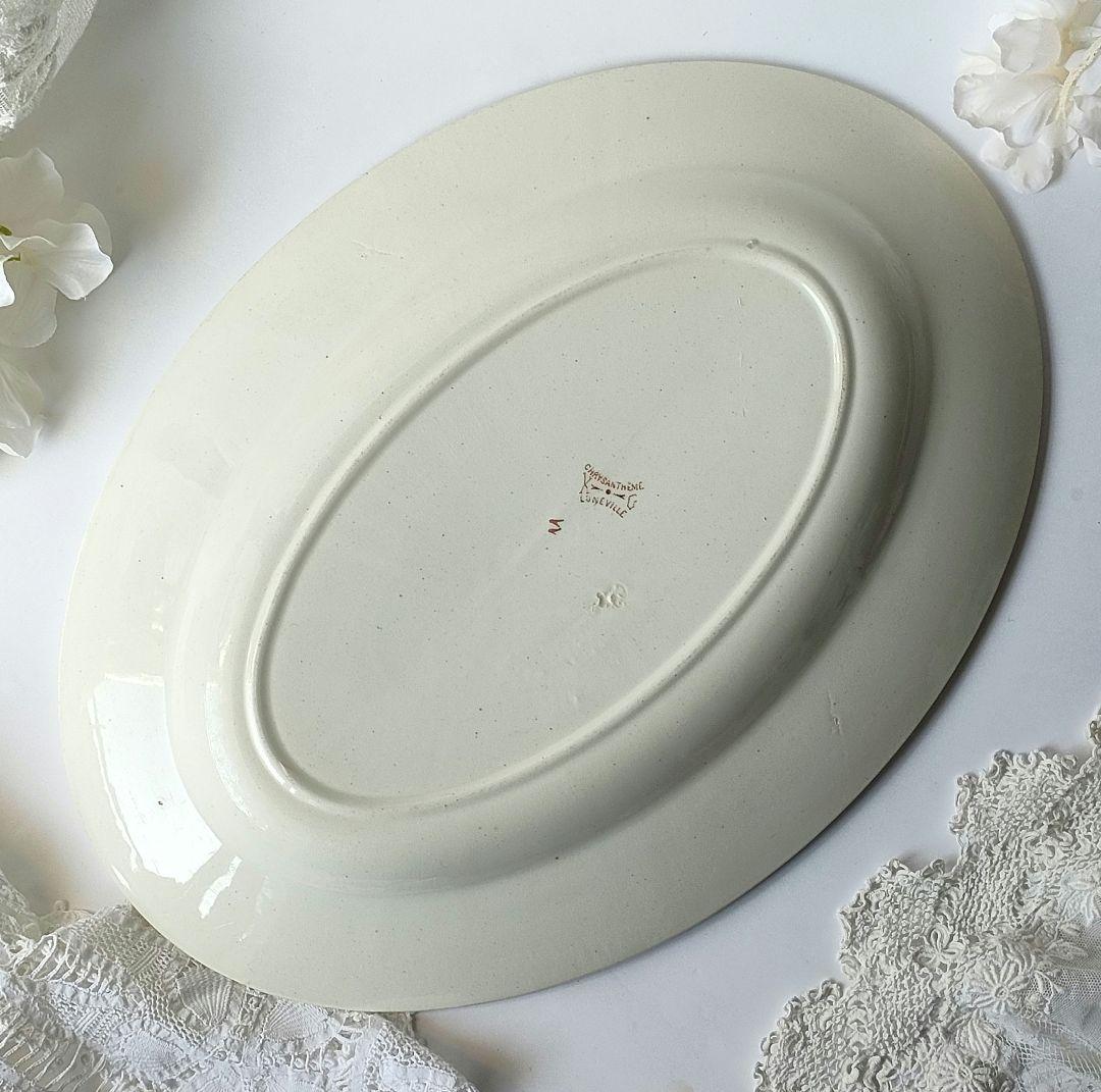 希少　美品　リュネビル　お花のオーバル皿　フランスアンティーク