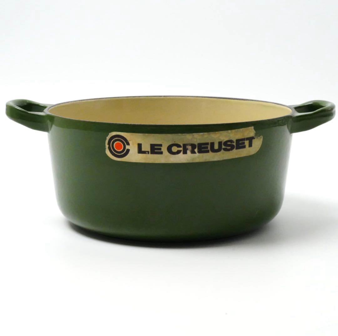 【美品】LE CREUSET　ココット ロンド レーシンググリーン　18cm