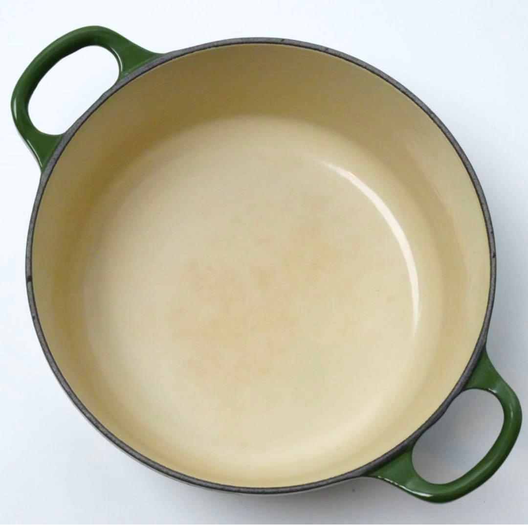 【美品】LE CREUSET　ココット ロンド レーシンググリーン　18cm