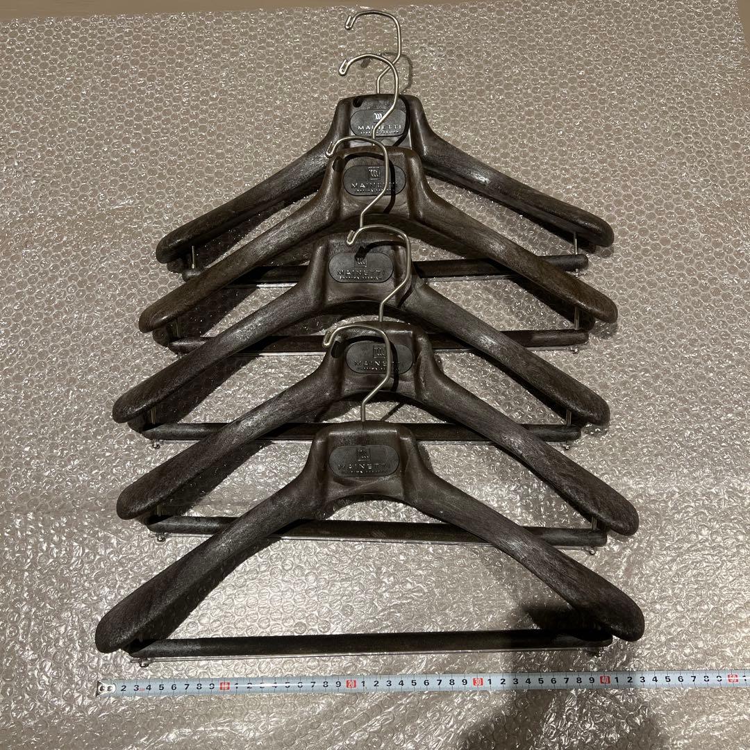 【美品】MAINETTI 高級ハンガー 5本セット ダークブラウン マイネッティ